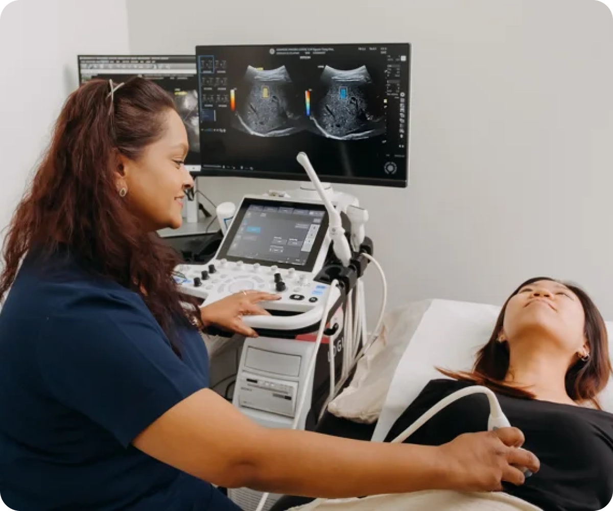 Ultrasound technician at work